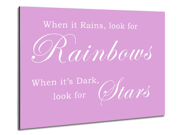 Wenn es regnet, suche nach Regenbogen Pink