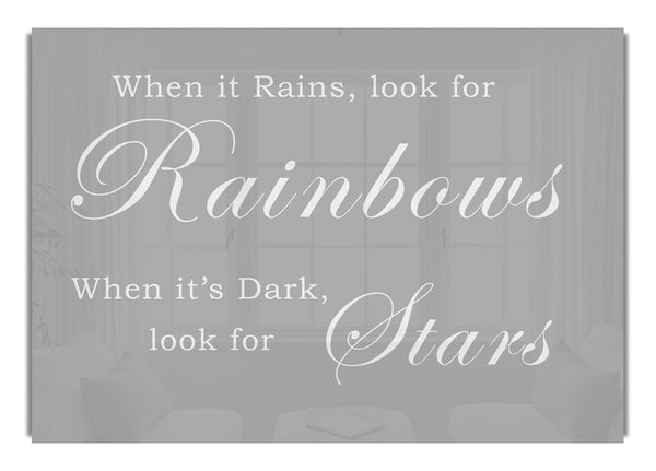 Wenn es regnet, suche nach Regenbögen, Grau/Weiß
