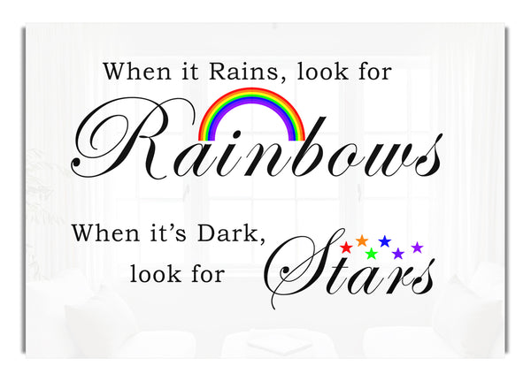 Wenn es regnet, suche nach Regenbögen 2 Weiß
