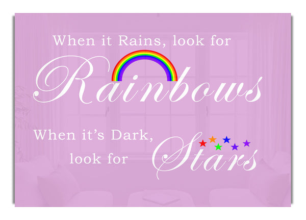 Wenn es regnet, suche nach Regenbögen 2 Pink