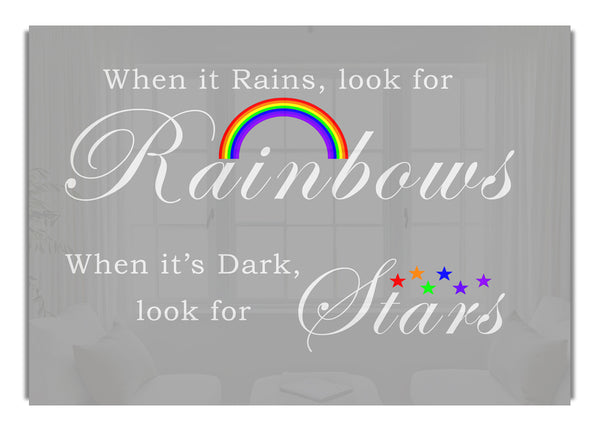 Wenn es regnet, suche nach Regenbögen 2 Grau Weiß