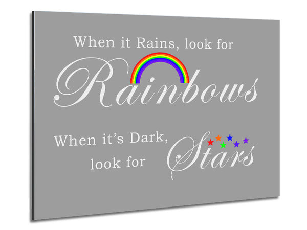 Wenn es regnet, suche nach Regenbögen 2 Grau Weiß