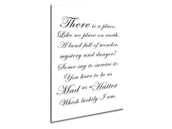 Alice In Wonderland As Mad As A Hatter White Metal Print