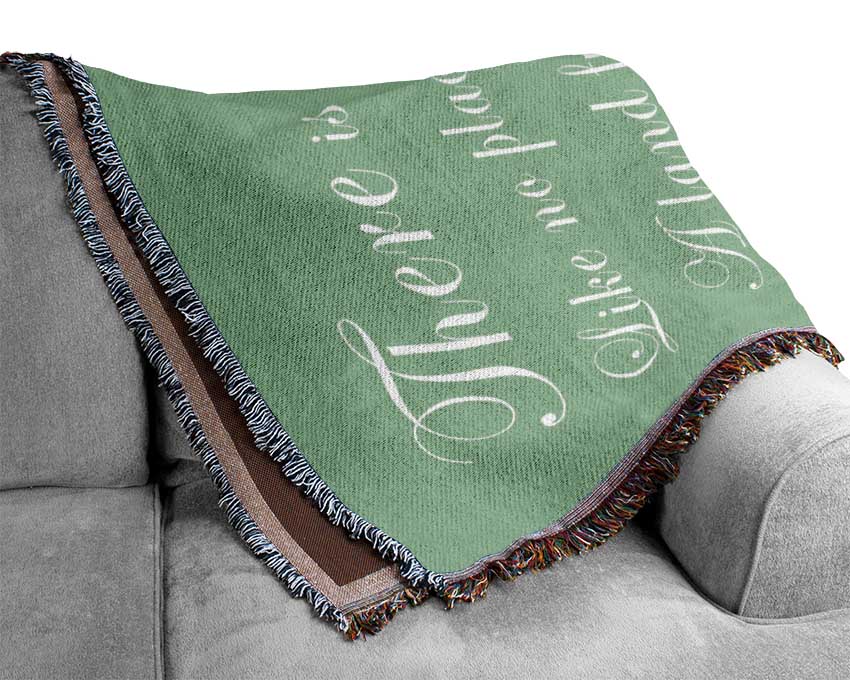 Alice In Wonderland As Mad As A Hatter Green Woven Blanket