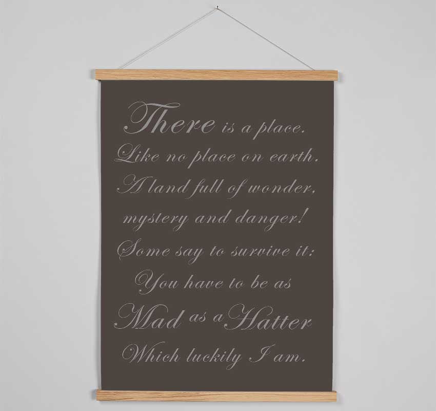 Alice In Wonderland As Mad As A Hatter Chocolate Hanging Poster - Wallart-Direct UK