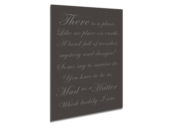 Alice In Wonderland As Mad As A Hatter Chocolate Metal Print