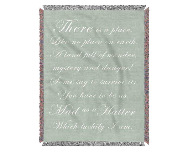 Alice In Wonderland As Mad As A Hatter Beige Woven Blanket