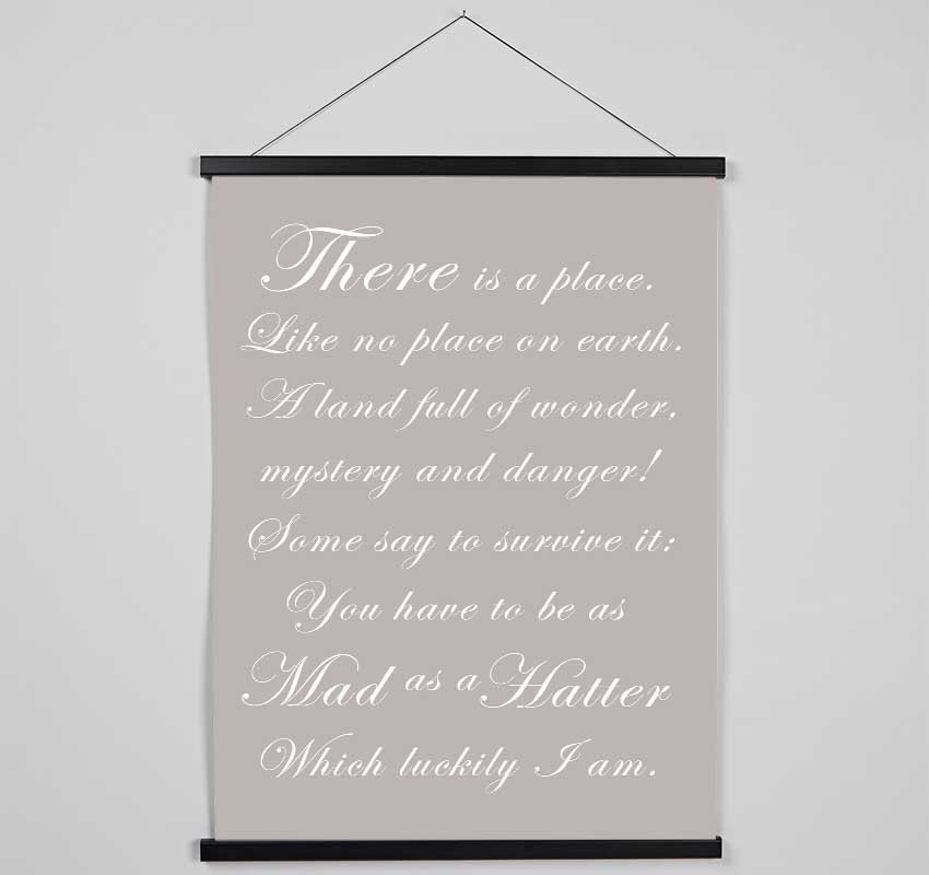 Alice In Wonderland As Mad As A Hatter Beige Hanging Poster - Wallart-Direct UK