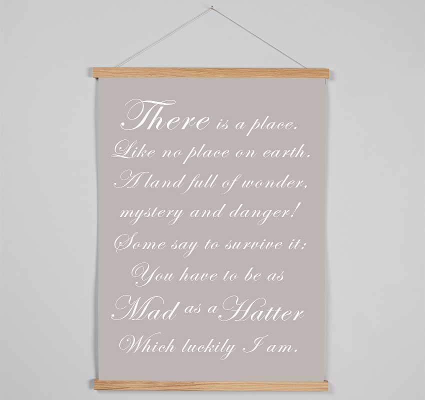 Alice In Wonderland As Mad As A Hatter Beige Hanging Poster - Wallart-Direct UK