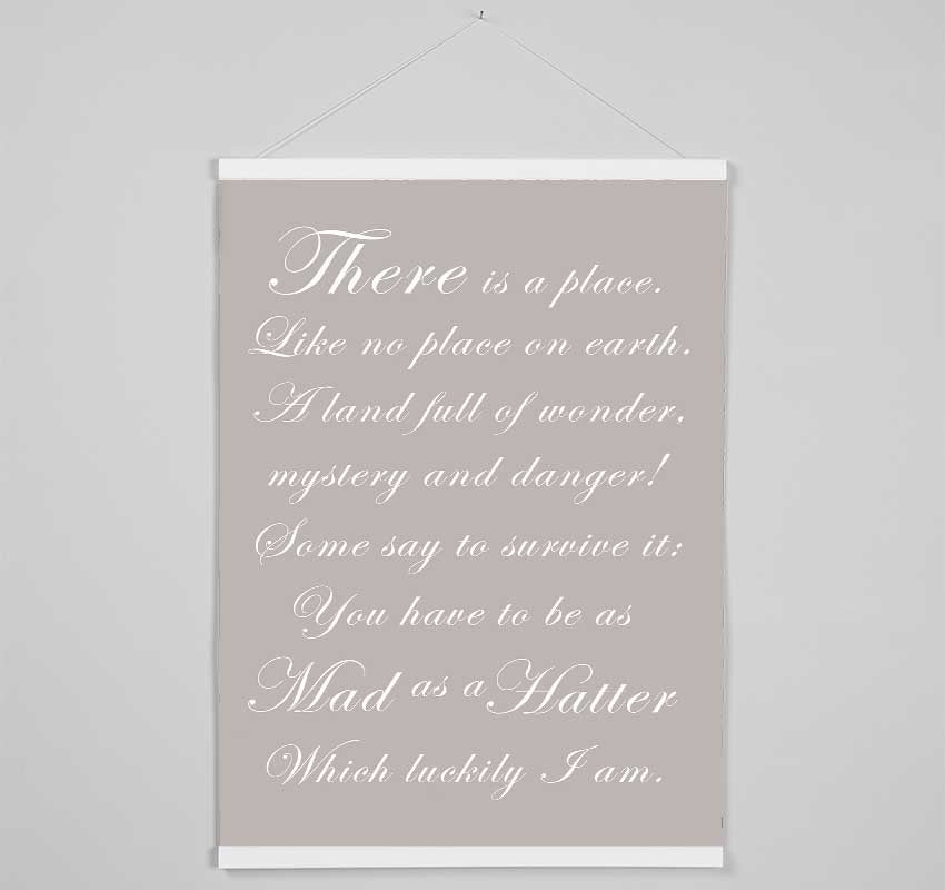 Alice In Wonderland As Mad As A Hatter Beige Hanging Poster - Wallart-Direct UK