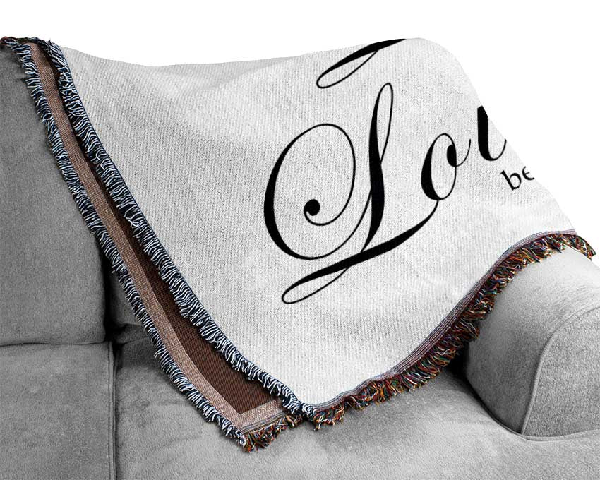 Love Quote Live Laugh Love 2 White Woven Blanket