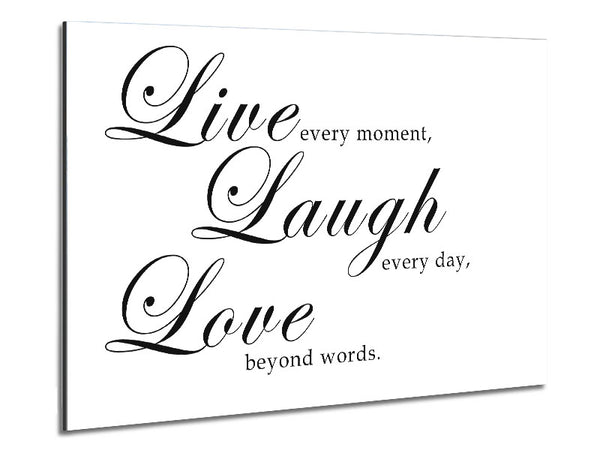Love Quote Live Laugh Love 2 White Metal Print
