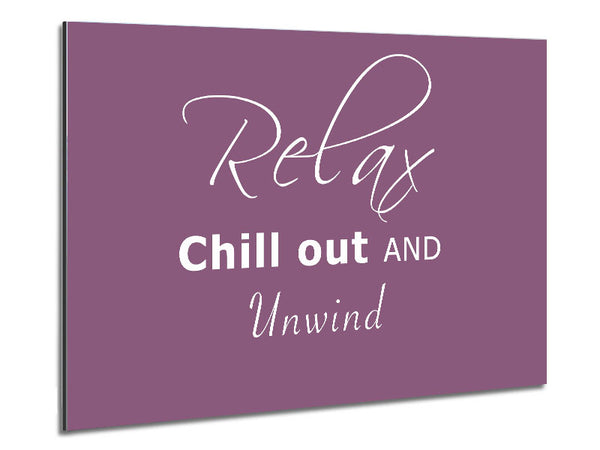 Bathroom Quote Relax Chill Out Dusty Pink Metal Print