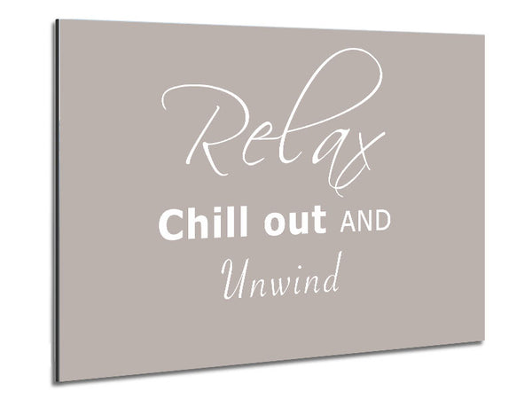 Bathroom Quote Relax Chill Out Beige Metal Print
