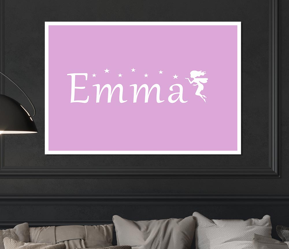 Your Name In Fairy Dust Pink Print Poster Wall Art