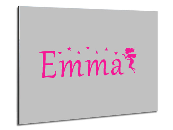 Girls Room Quote Your Name In Fairy Dust 2 Grey Metal Print