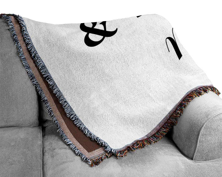 Kitchen Quote Eat Drink n Be Merry White Woven Blanket