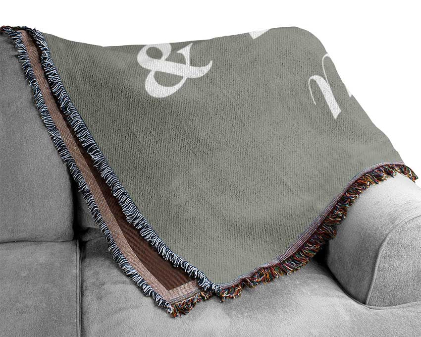 Kitchen Quote Eat Drink n Be Merry Grey White Woven Blanket