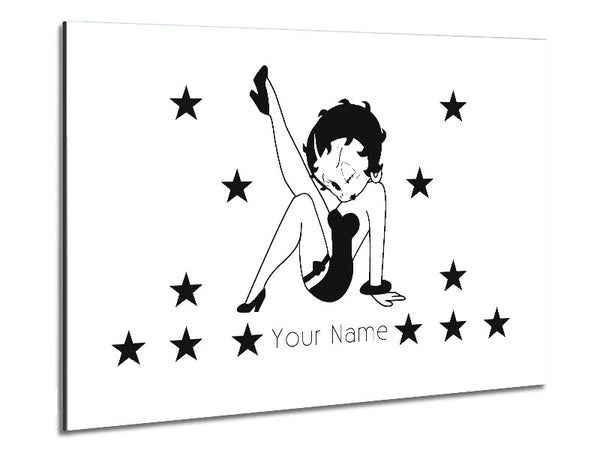 Betty Boop Your Name Stars White Metal Print
