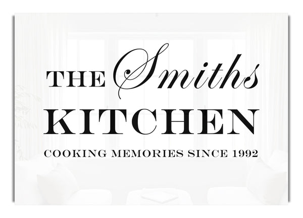 Your Family Name And Date Kitchen White
