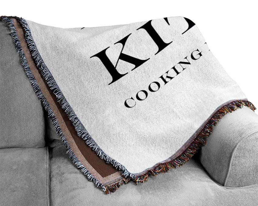 Kitchen Quote Your Family Name And Date Kitchen White Woven Blanket
