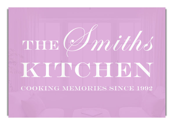 Your Family Name And Date Kitchen Pink