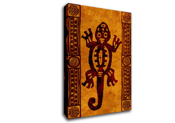 Picture of Aboriginal Gecko Earth Canvas Print Wall Art