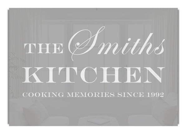 Your Family Name And Date Kitchen Grey White