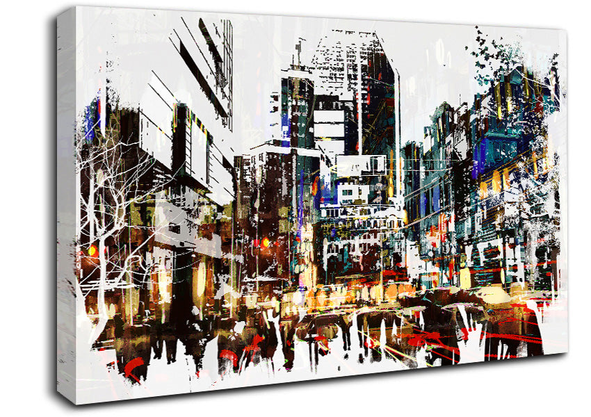  A Canvas Print of 5th Avenue Rush Hour Canvas Wall Art