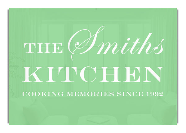Your Family Name And Date Kitchen Green