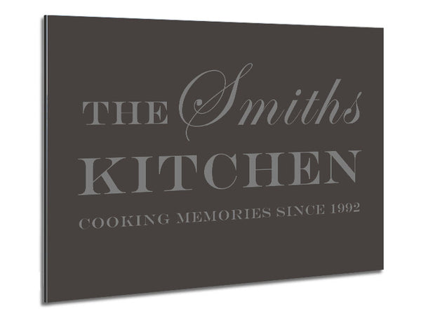 Kitchen Quote Your Family Name And Date Kitchen Chocolate Metal Print