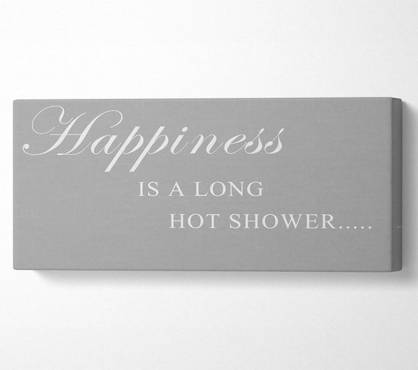Badezimmer Zitat Glück ist eine lange heiße Dusche Grau Weiß