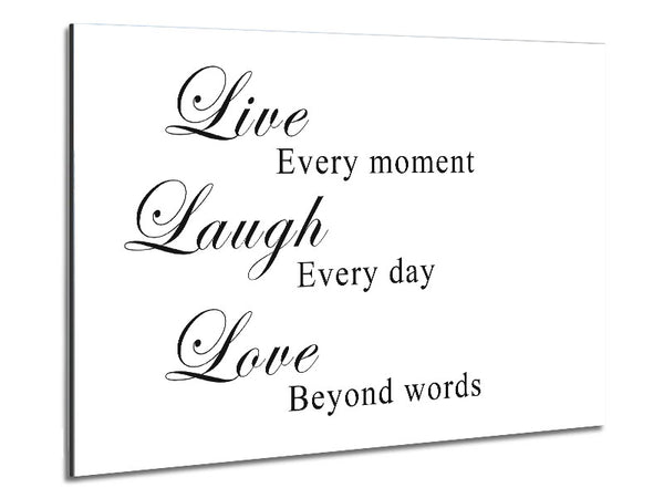 Love Quote Live Laugh Love White Metal Print