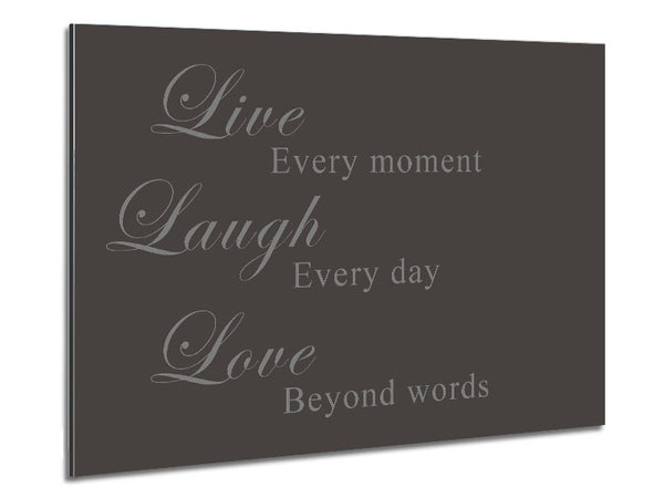 Love Quote Live Laugh Love Chocolate Metal Print