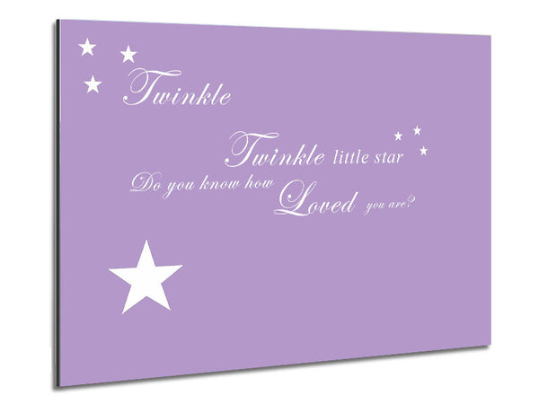 Nursery Quote Twinkle Twinkle Little Star 1 Lilac Metal Print