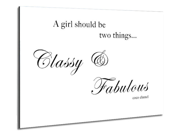 Classy n Fabulous White Metal Print