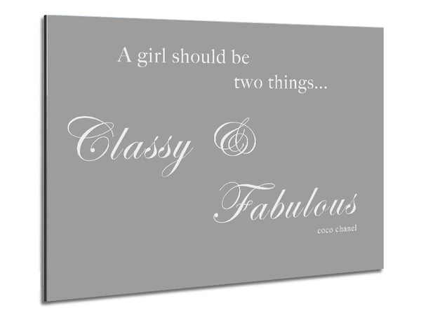 Classy n Fabulous Grey White Metal Print