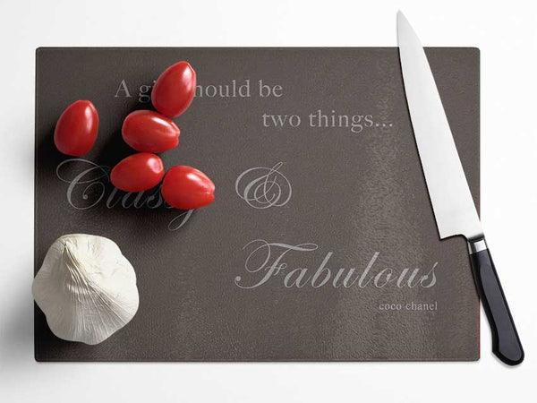Classy n Fabulous Chocolate Glass Chopping Board