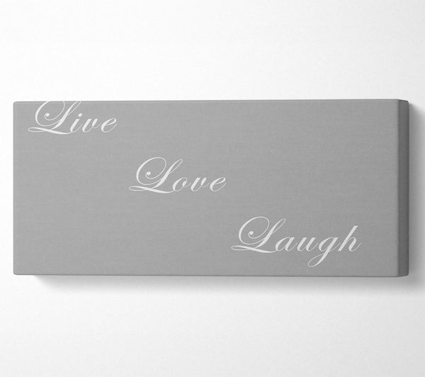 Liebesspruch Leben Liebe Lachen Grau Weiß