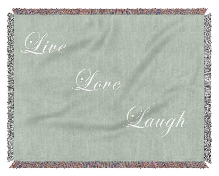 Love Quote Live Love Laugh Beige Woven Blanket