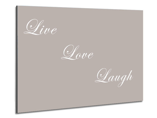 Love Quote Live Love Laugh Beige Metal Print