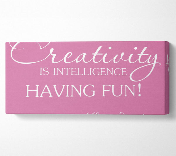 Motivationszitat Albert Einstein Kreativität ist Intelligenz Pink