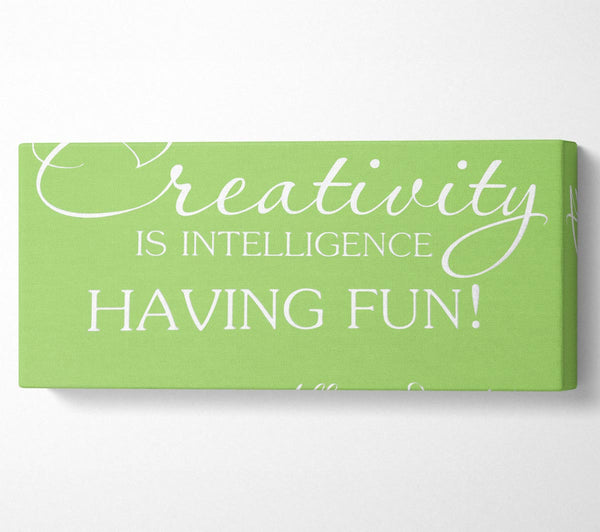 Motivierende Zitat Albert Einstein Kreativität ist Intelligenz Lime Green