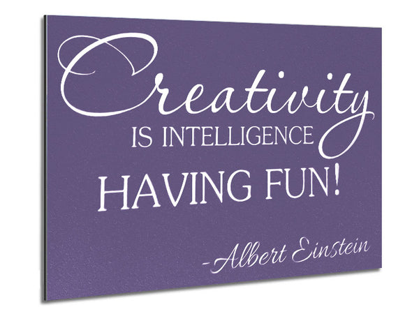 Motivationszitat Albert Einstein Kreativität ist Intelligenz Lila