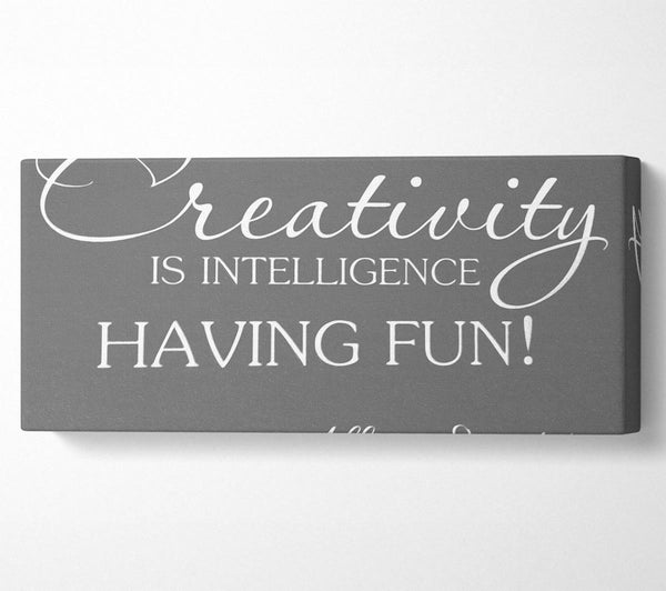 Motivationszitat Albert Einstein Kreativität ist Intelligenz Grau
