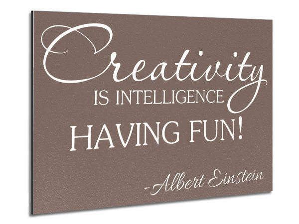 Motivationszitat Albert Einstein Kreativität ist Intelligenz Beige