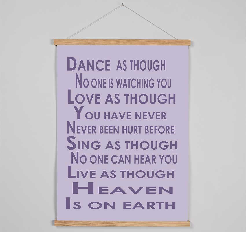 Home Quote Heaven Is On Earth Lilac Hanging Poster - Wallart-Direct UK