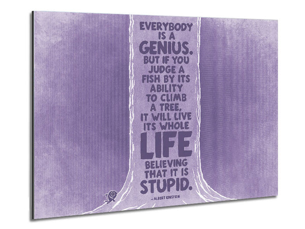 Motivationszitat Albert Einstein Jeder ist ein Genie Lila