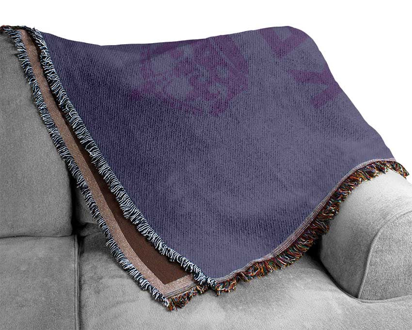 Keep Calm Dream Big Lilac Woven Blanket