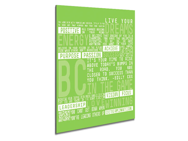 Live Your Dreams Lime Green Metal Print